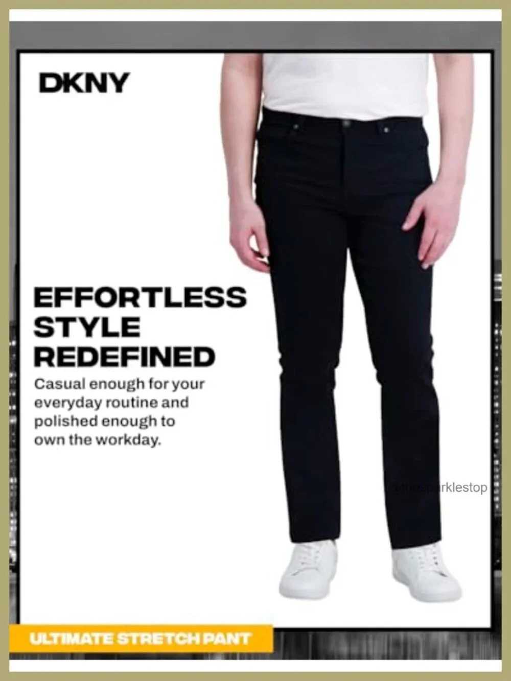 Slim Fit Stretch Chinos 5-Pocket Business Casual Slacks Men's Pants